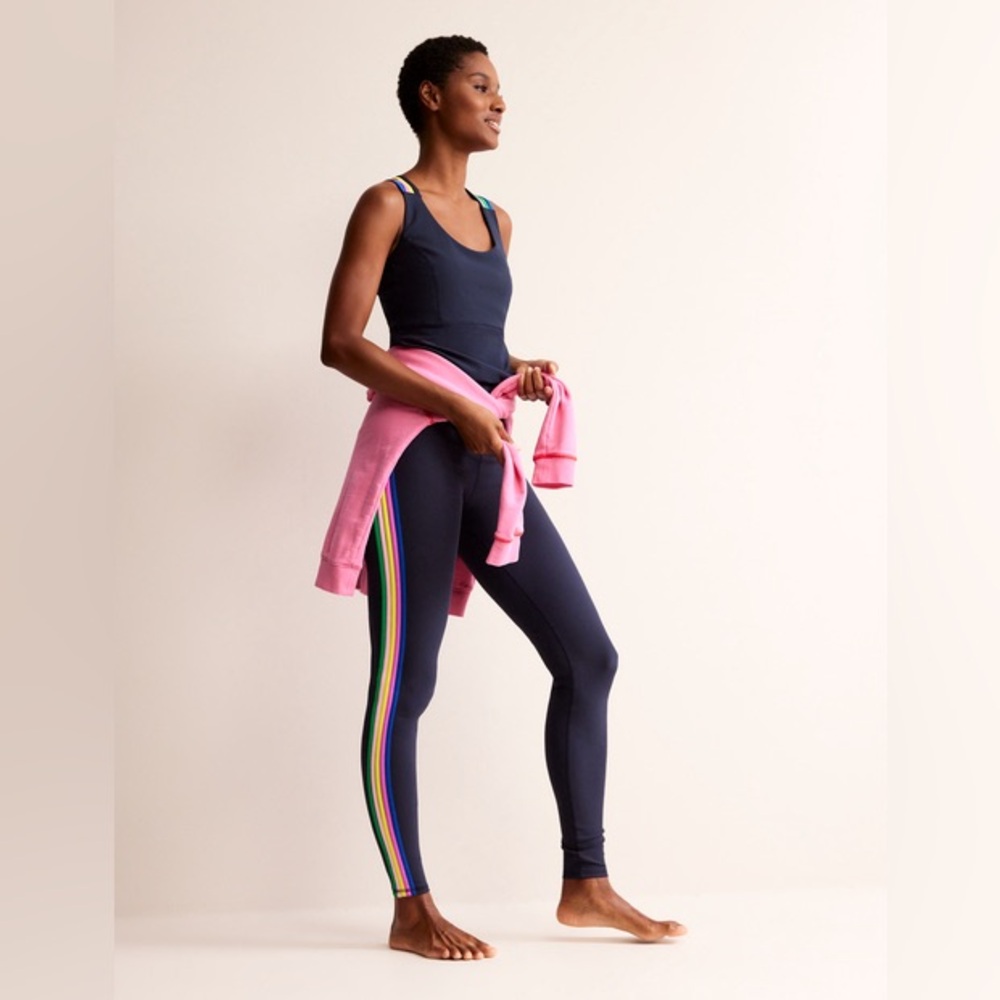 Boden rainbow stripe athletic leggings size US 14 like new